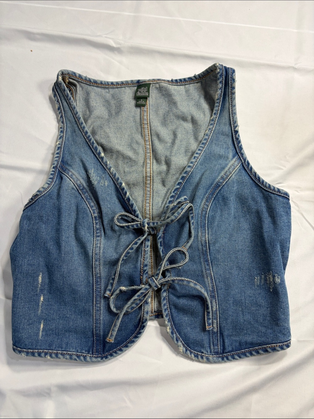 wild fable Blue Denim Lace-Up Vest
